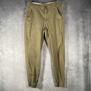 Levis XX Chino Jogger Pants Small Olive Green Stretch Tapered Leg Athletic Gym